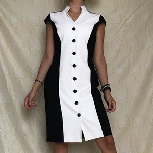 Black and White Button Dress